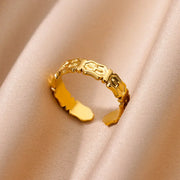 Gold Color Hollow out Open Finger Ring - Palm and Thread