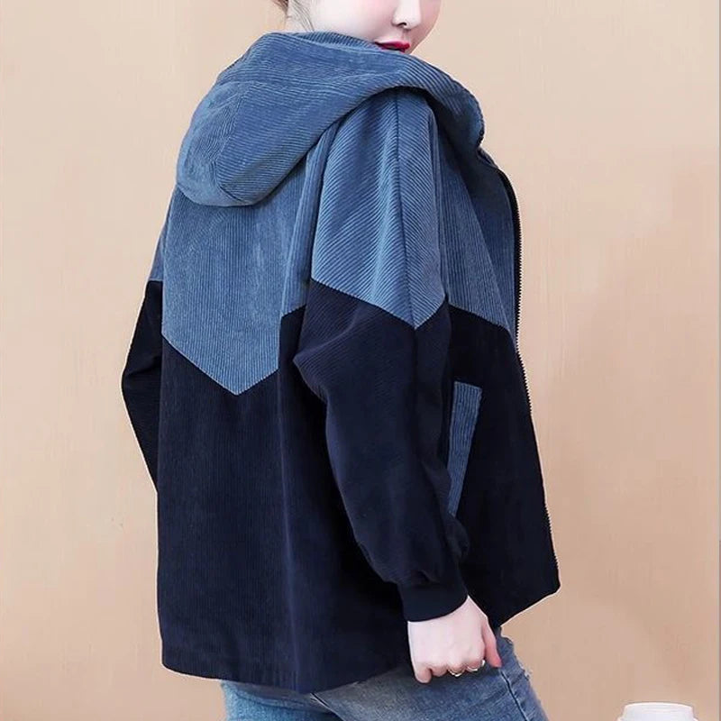 Vintage Corduroy Zipper Hooded Jacket - Palm and Thread