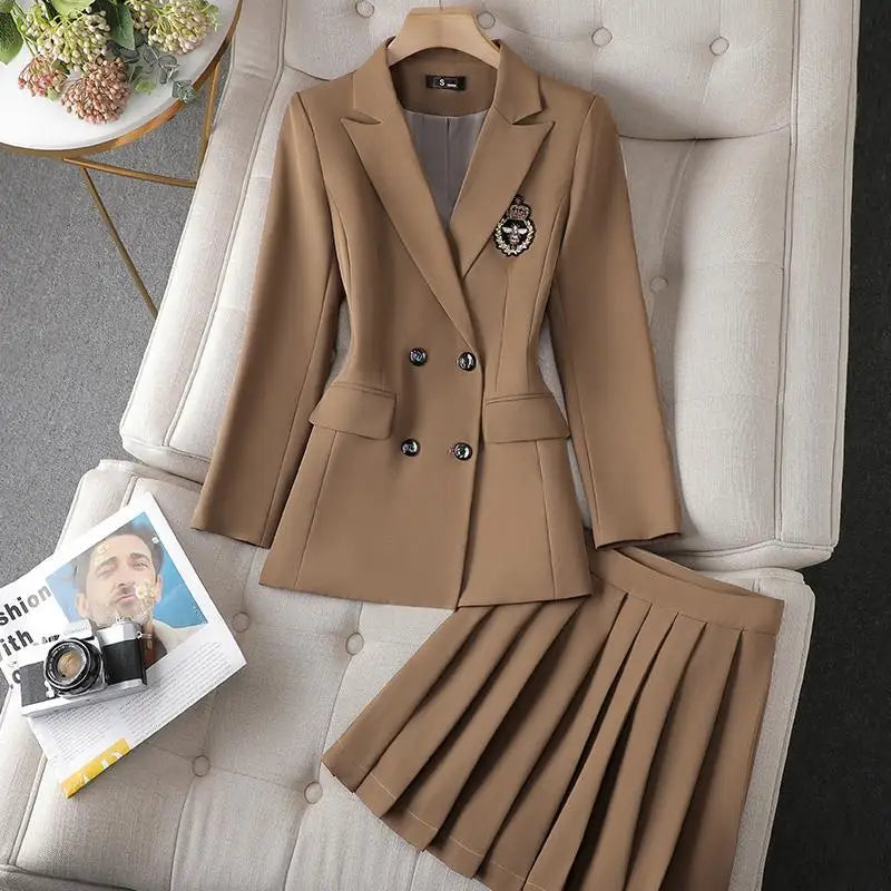 Pleated Jacket + Mini Skirt Matching Set - Palm and Thread