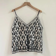 Sequin Bead Sling Slim Fit Straight Tank Top - Palm and Thread