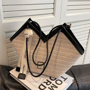Straw Leisure Capacity Beach Shoulder Bag - Palm and Thread