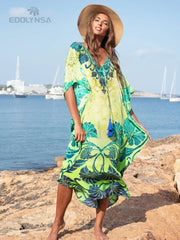 Bohemian Printed Loose Beach Dress - Palm and Thread
