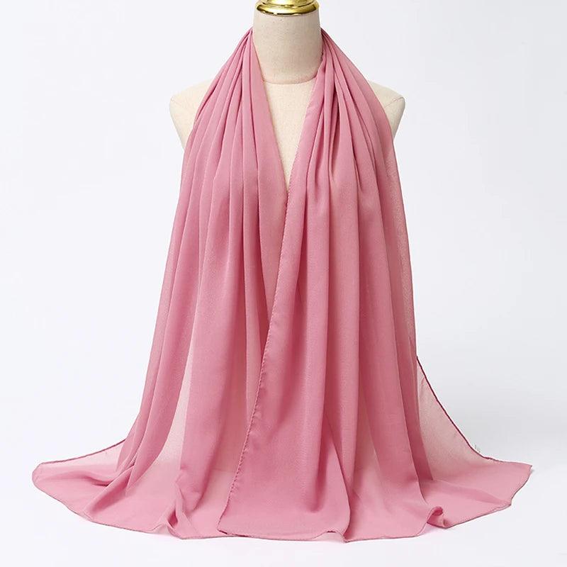 Chiffon Hijab Scarf Long Solid Color Head Wrap - Palm and Thread