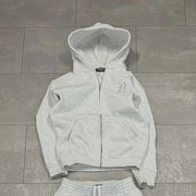 New embroidered retro pattern zipper hoodie
