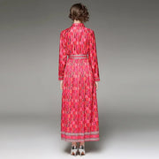 Versatile Waist-Slimming Positioning Printed Dress - Palm and Thread