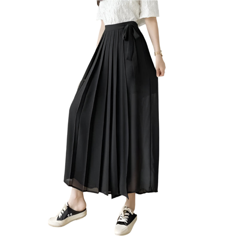 Big Hem Skirt Trousers Pleated Chiffon Pant - Palm and Thread