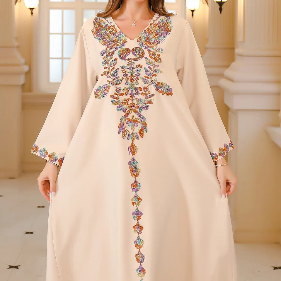 Diamond Embroidery Fashionable Abaya - Palm and Thread