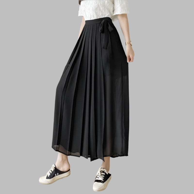 Big Hem Skirt Trousers Pleated Chiffon Pant - Palm and Thread