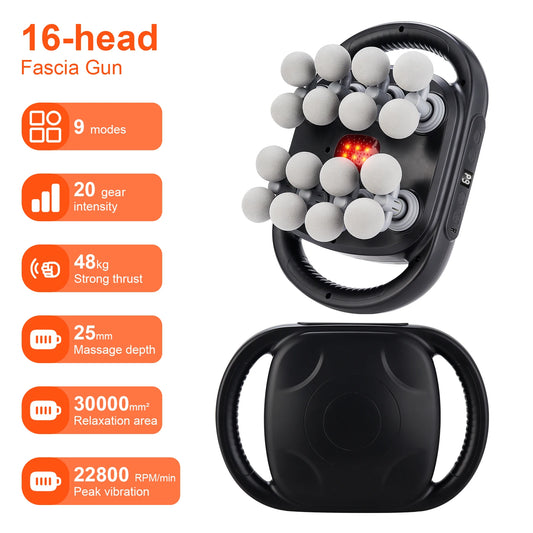 High-Frequency Gun Vibration Body Massage- 16 Head - Palm and Thread