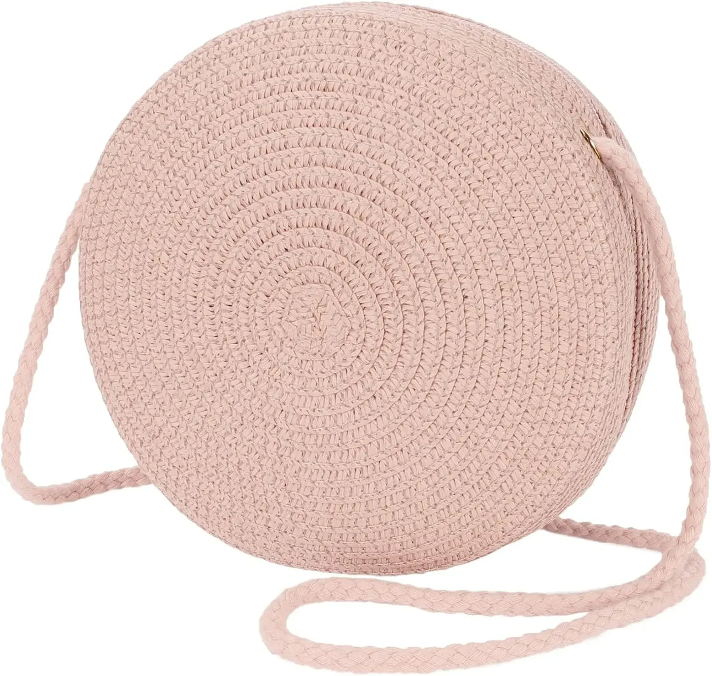 Minimalist Straw Bag Round Crossbody Purse - Palm and Thread
