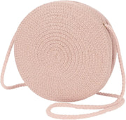 Minimalist Straw Bag Round Crossbody Purse - Palm and Thread