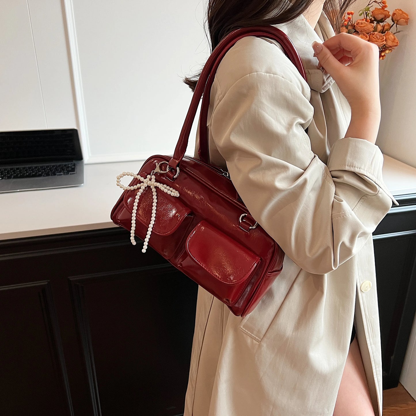 Trendy Bow Underarm Pillow Bag