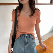 Basic V-neck Solid Thin pullover - Palm and Thread