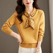 Beaded Bow Elegant Knitted Sweater Top - Palm and Thread