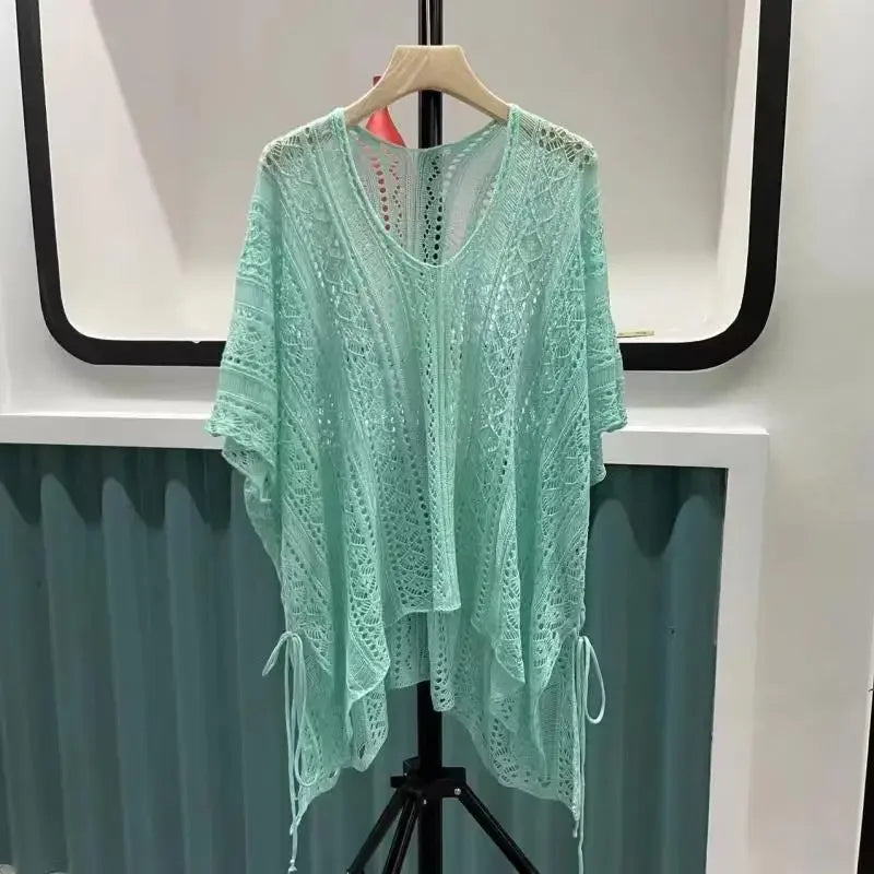 Pure Desire Hollow Lace-up V-neck Knitted Top - Palm and Thread