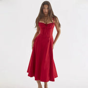 Elegant Waist-Tied Slimming Dress