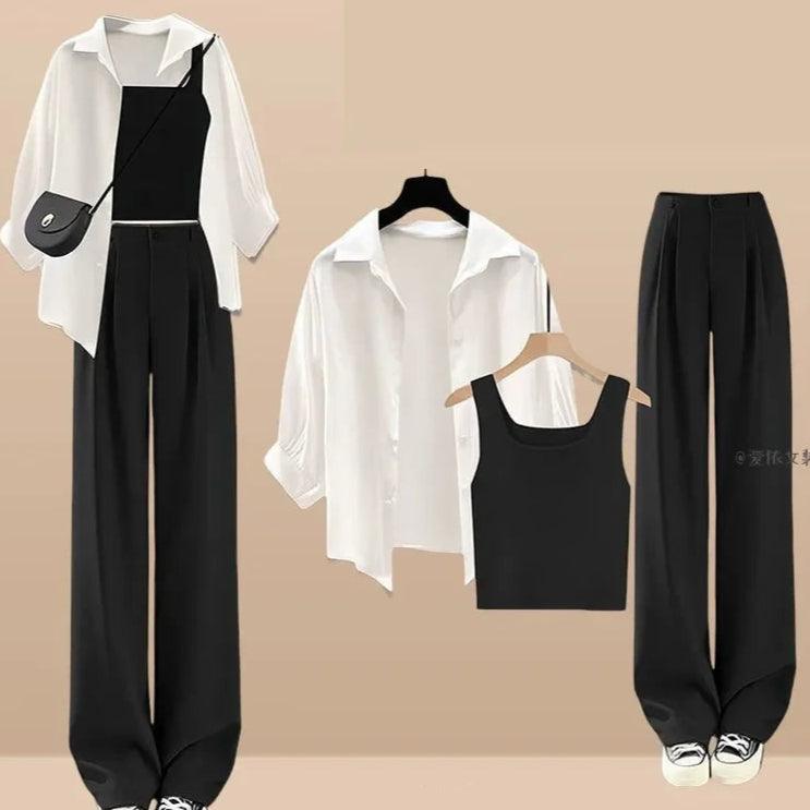 Sunscreen Shirt Vest+ Wide Leg Pant Matching Set - Palm and Thread