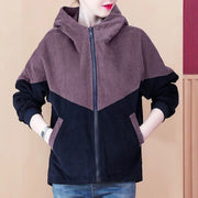 Vintage Corduroy Zipper Hooded Jacket - Palm and Thread