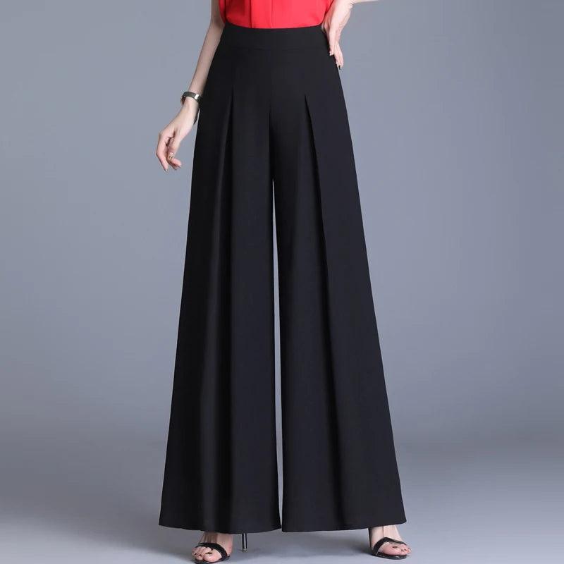 Loose Chiffon Wide Leg High Waist Wide Leg Trouser Pant - Palm and Thread