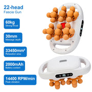 22-Head Fascia Gun High-Frequency Vibration Body Massage - Palm and Thread