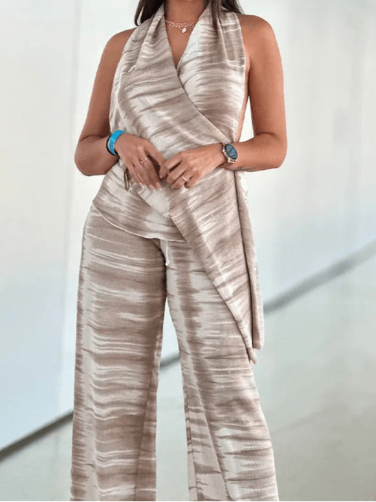 Backless Tie-dye Top + Pant Matching set - Palm and Thread