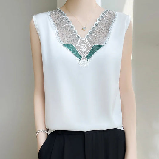 Mesh Lace Elegant Chic Tank Top - Palm and Thread