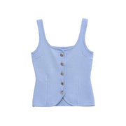 Knitted Vest Sweater Sleeveless Crop - Palm and Thread