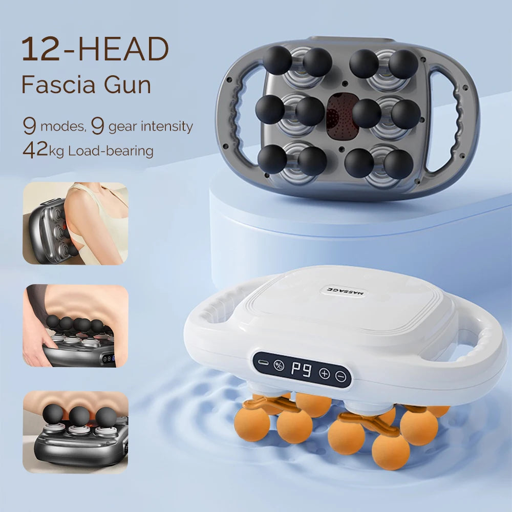 12-Head Fascia Body Massage Gun - Palm and Thread