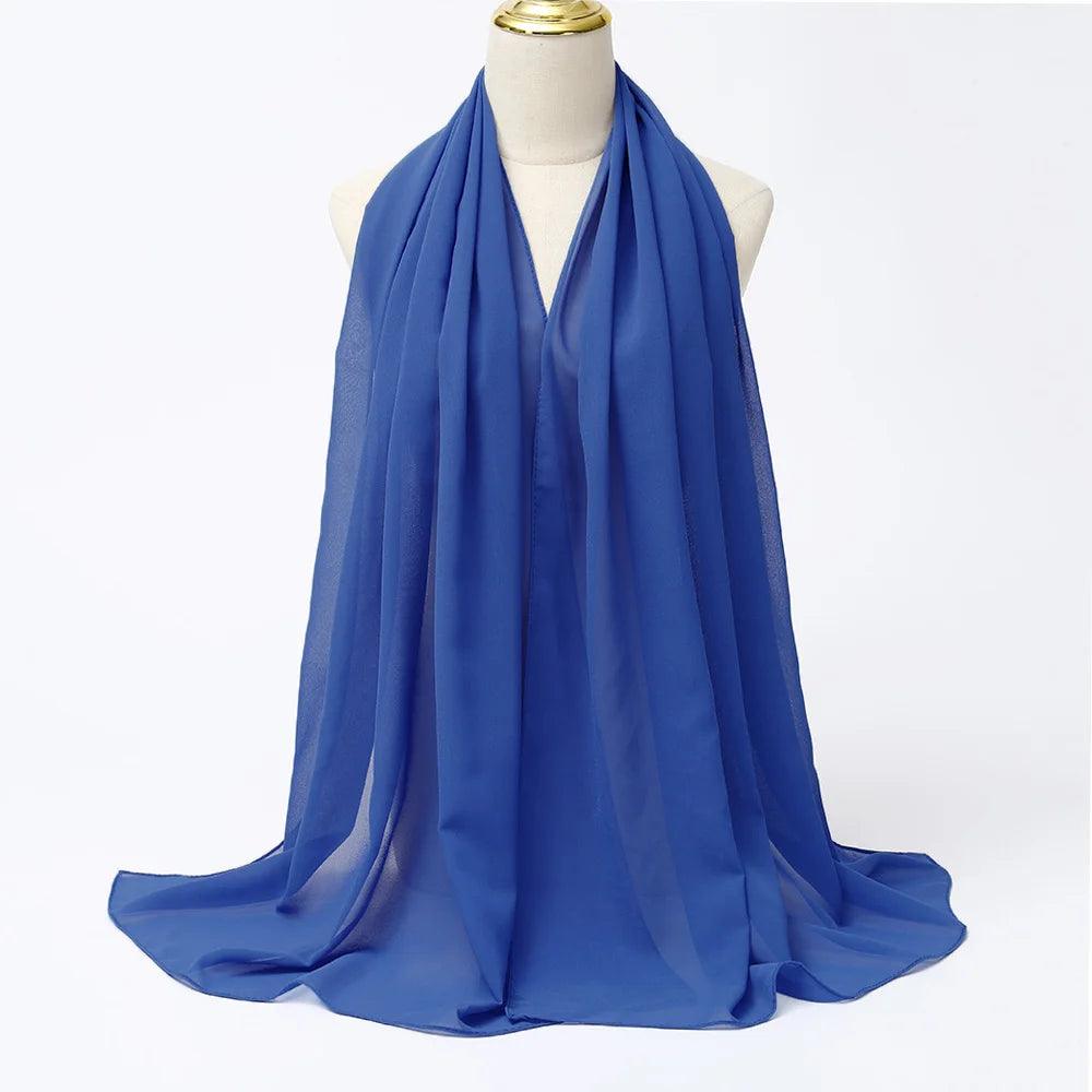 Chiffon Hijab Scarf Long Solid Color Head Wrap - Palm and Thread