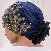 Embroidery Beading Turban Cap - Palm and Thread