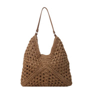 Straw Tote Vintage Vacation Shoulder Bag - Palm and Thread