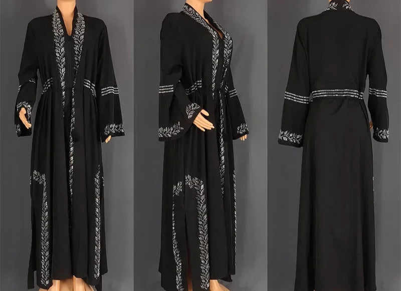 Flared Long Sleeve Loose Maxi Dress Abaya - Palm and Thread