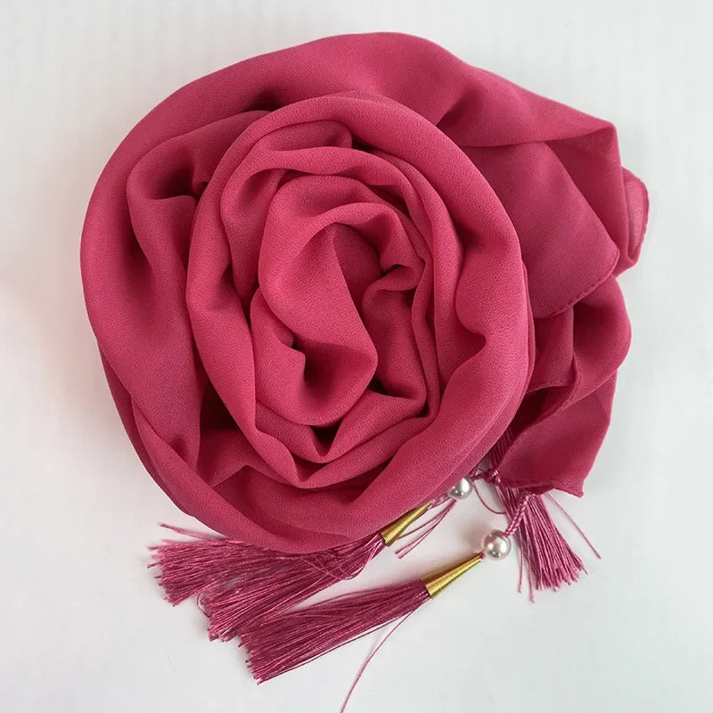 Bubble Chiffon Hijab Solid Color Long shawls - Palm and Thread