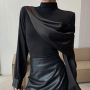 Black stitching design long-sleeved shirt - Palm and Thread