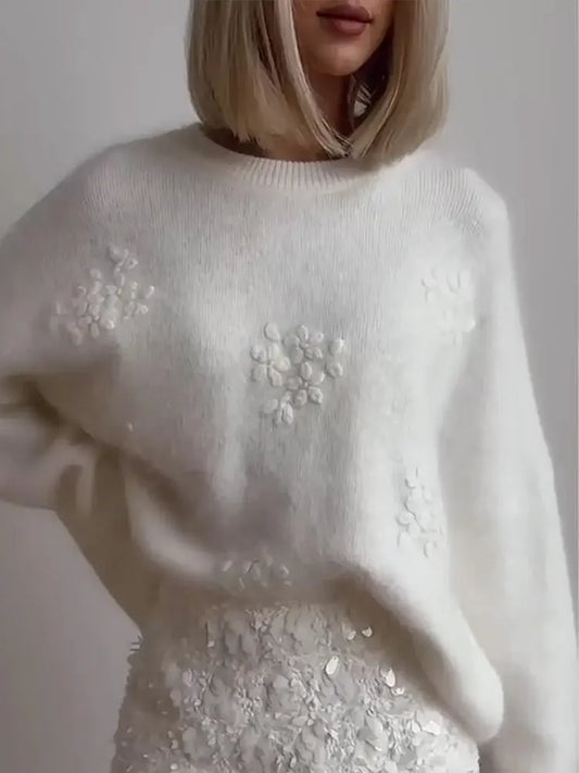 Luxury Embroidery Print Knitted Pullover - Palm and Thread