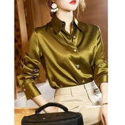 New Satin Shirt Blouse - Palm and Thread