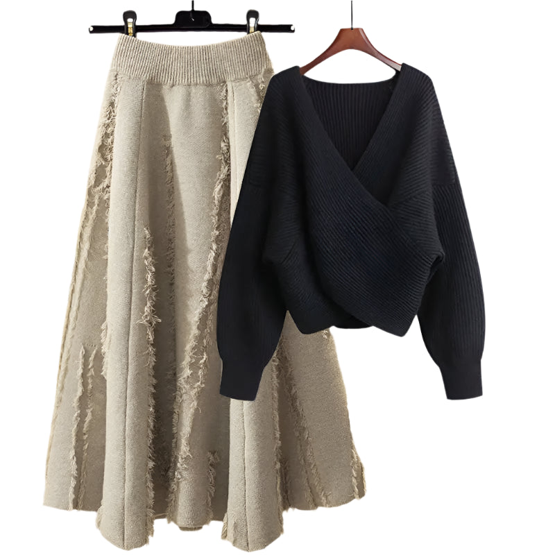 Slimming Sweater + Skirt Matching Set - Palm and Thread