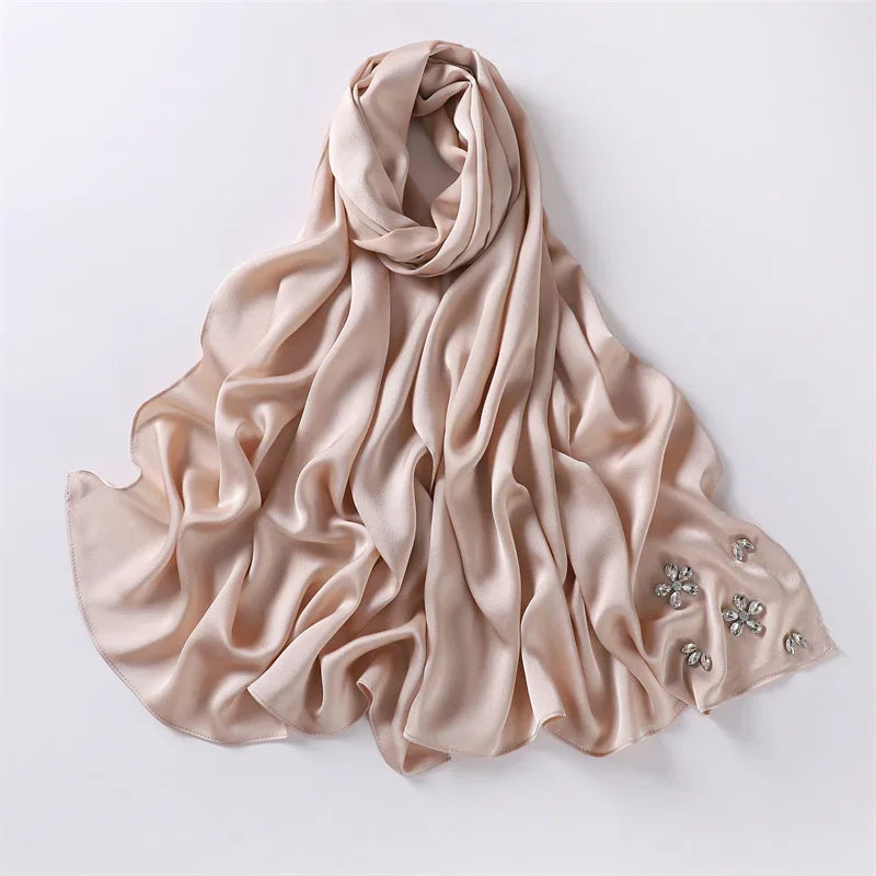 Luxury Stitch Diamond Floral Bubble Chiffon Hijab - Palm and Thread