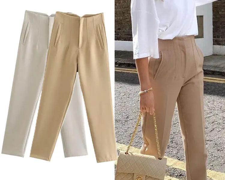 Elegant Solid Pencil Chic Pant - Palm and Thread