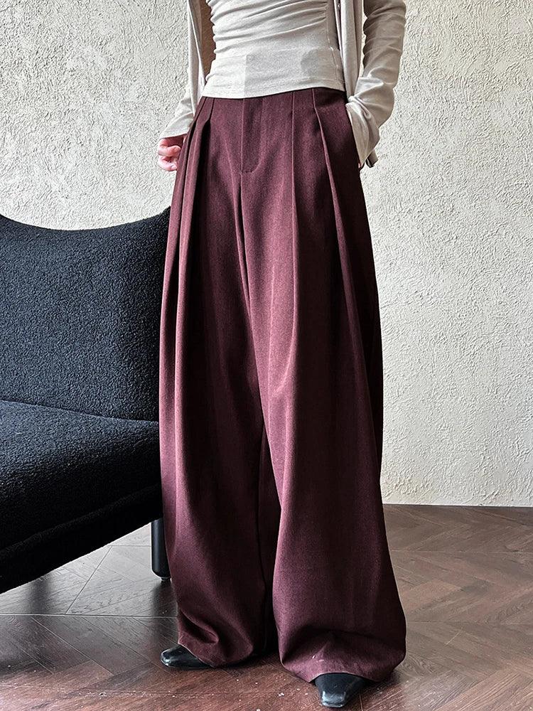 High Waist Pleated Long Wide Leg Elegant Pant - Palm and Thread