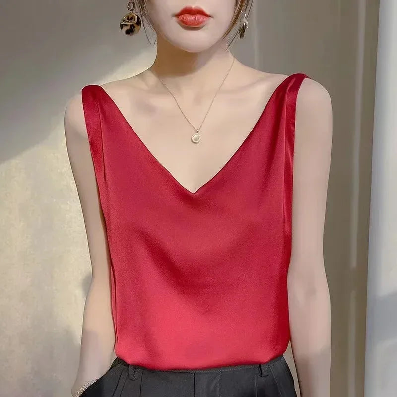 Elegant SILK Satin Blouse - Palm and Thread
