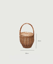 Wicker basket beach natural rattan straw bucket handbag - Palm and Thread