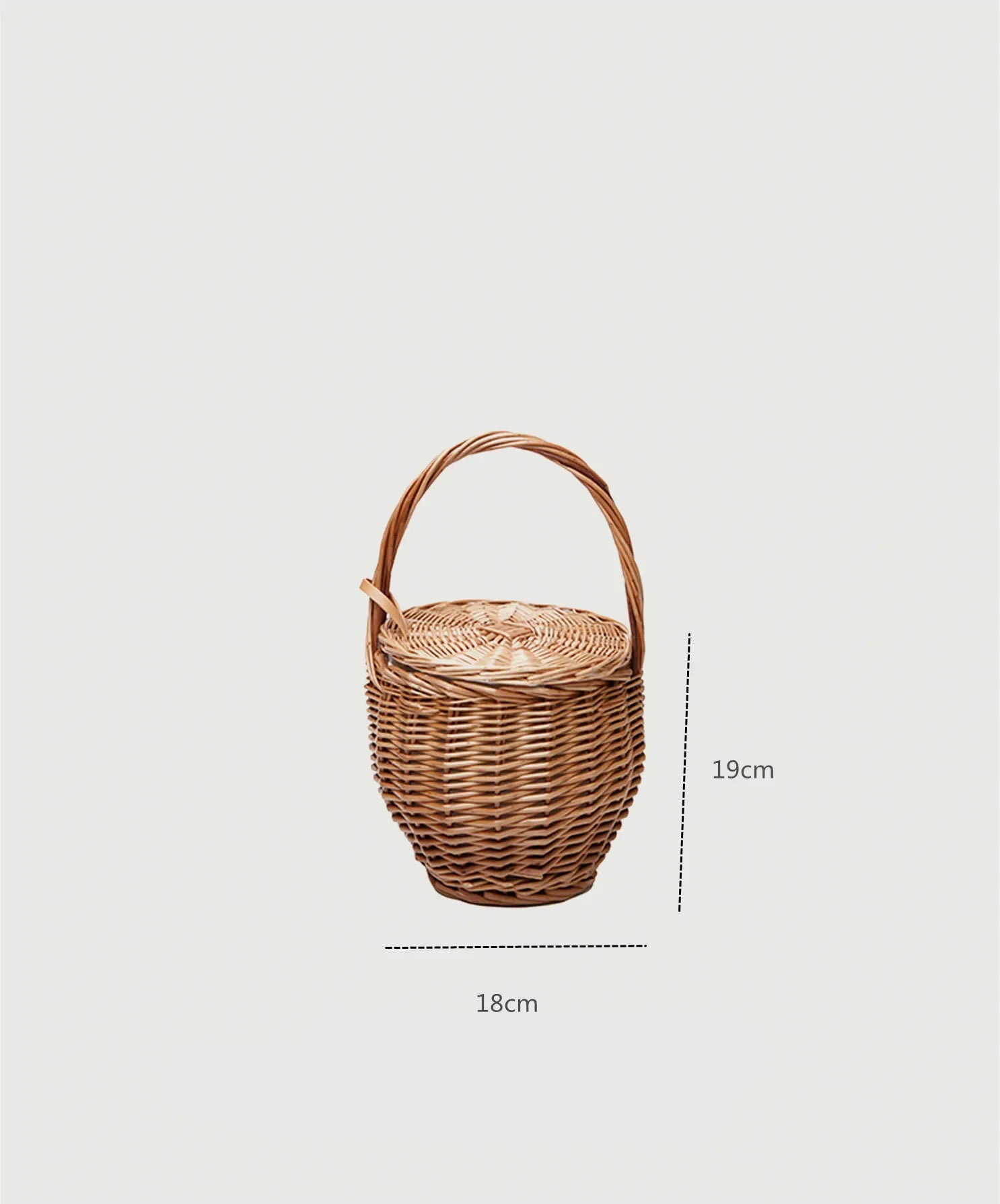 Wicker basket beach natural rattan straw bucket handbag - Palm and Thread