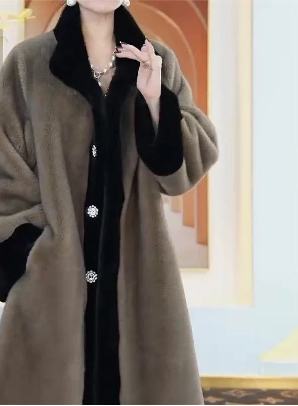 Thickened Loose Imitate Mink Fur Coat - Palm and Thread