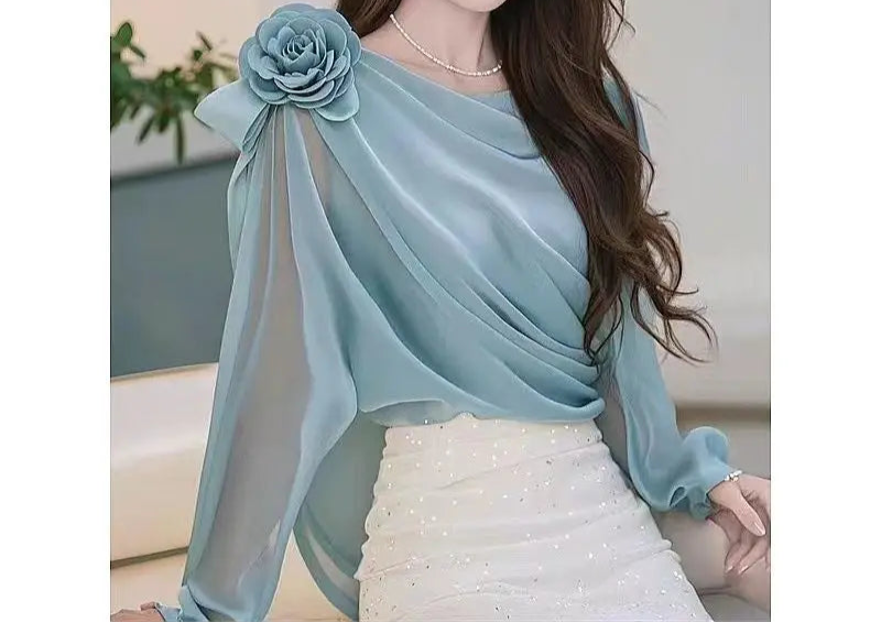 New Solid Color Long Sleeve Blouse - Palm and Thread