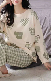 Polyester Pajama Plaid Sleepwear - Palm and Thread