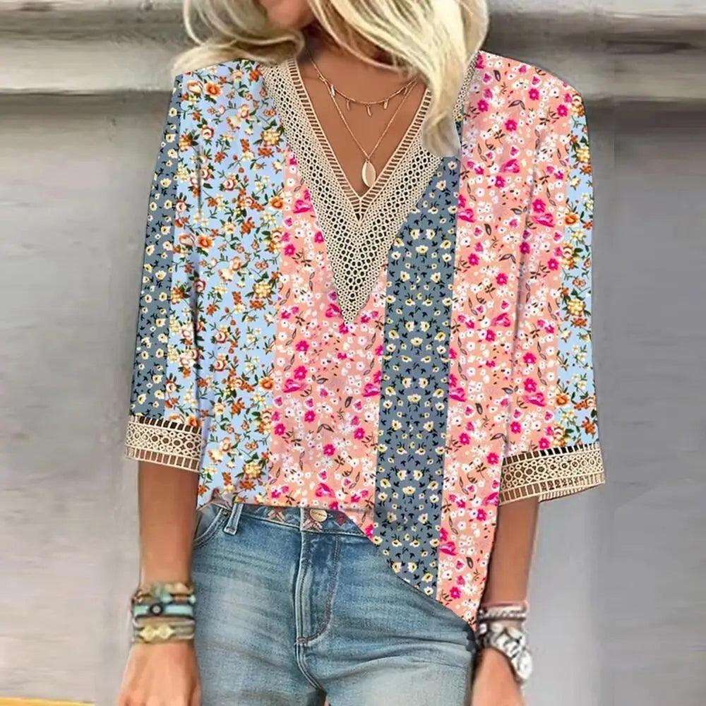 Elegant Top Casual Loose Blouse - Palm and Thread