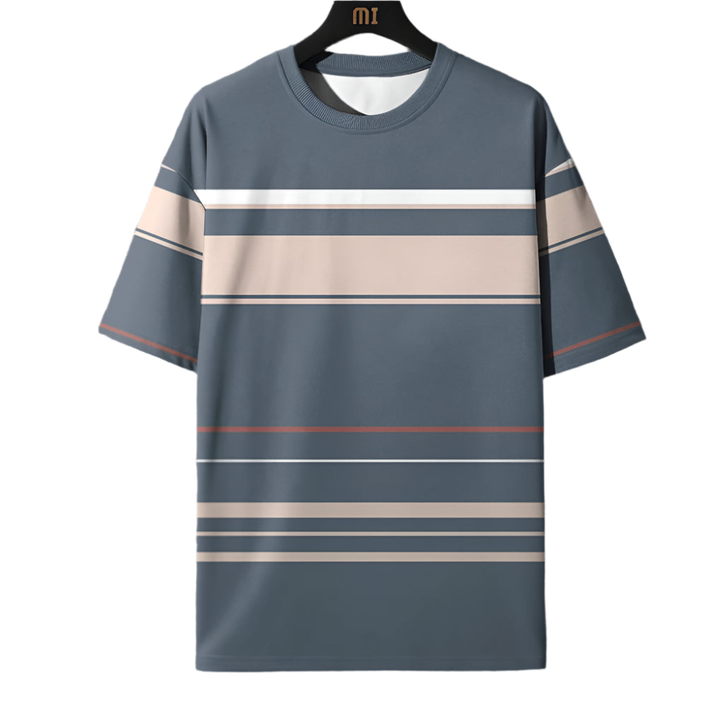 Stripe Print Crew Neck Top - Palm and Thread