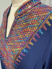 Trendy Adorned with Intricate Multicolored Embroidery Abaya - Palm and Thread