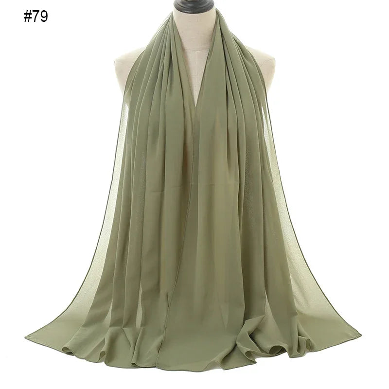 Solid Chiffon Shawl Scarf - Palm and Thread